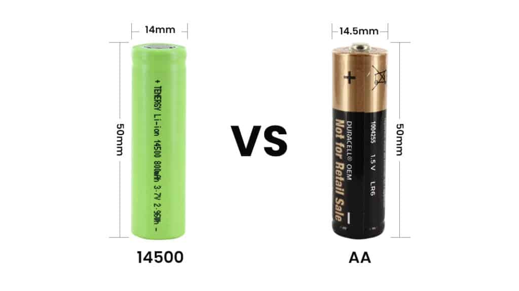 14500 vs AA Battery, Can i use 14500 instead of AA?