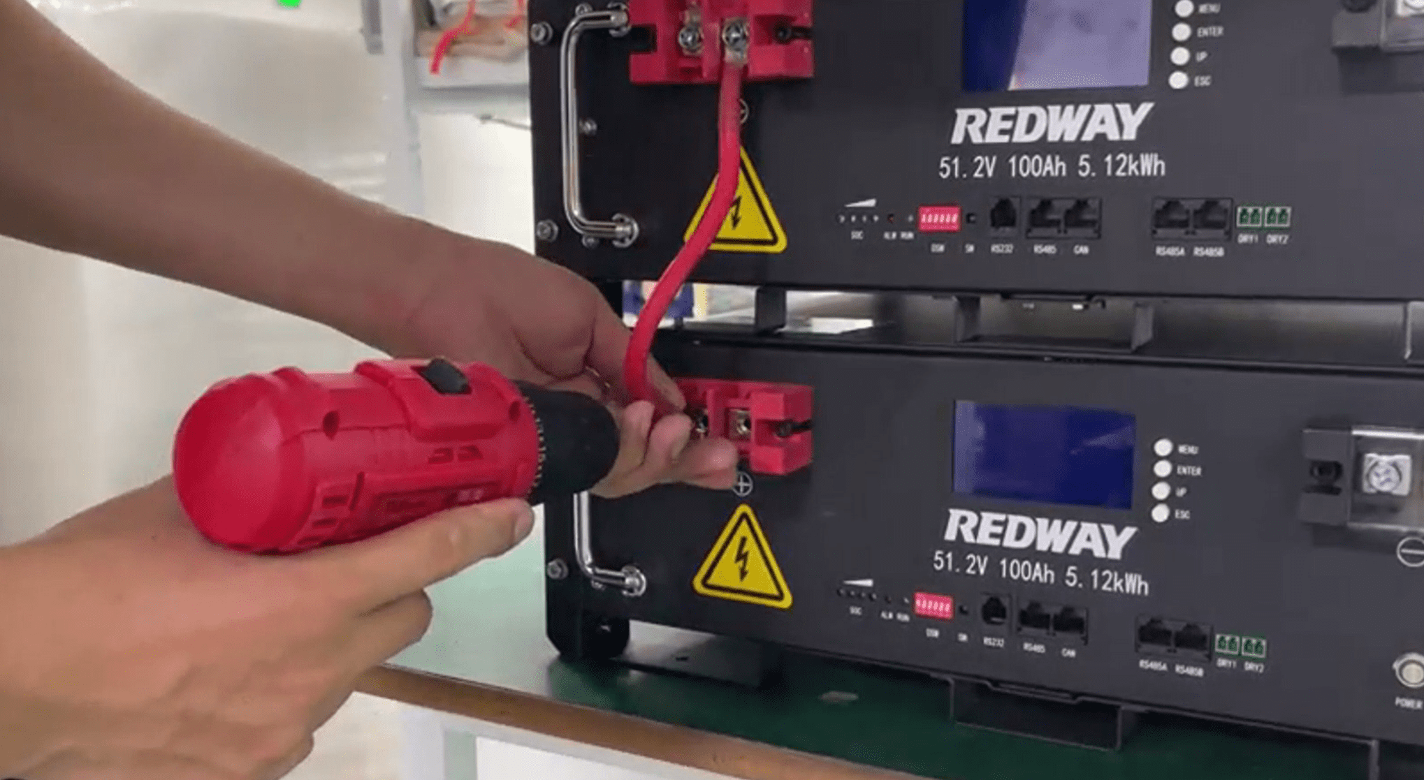 Rack battery installation Redway Tech