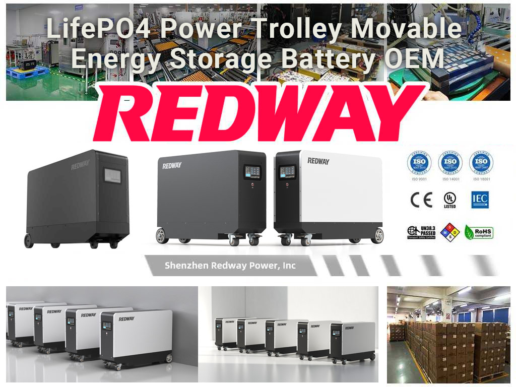 LifePO4 Power Trolley Movable Energy Storage Battery with Wheels OEM