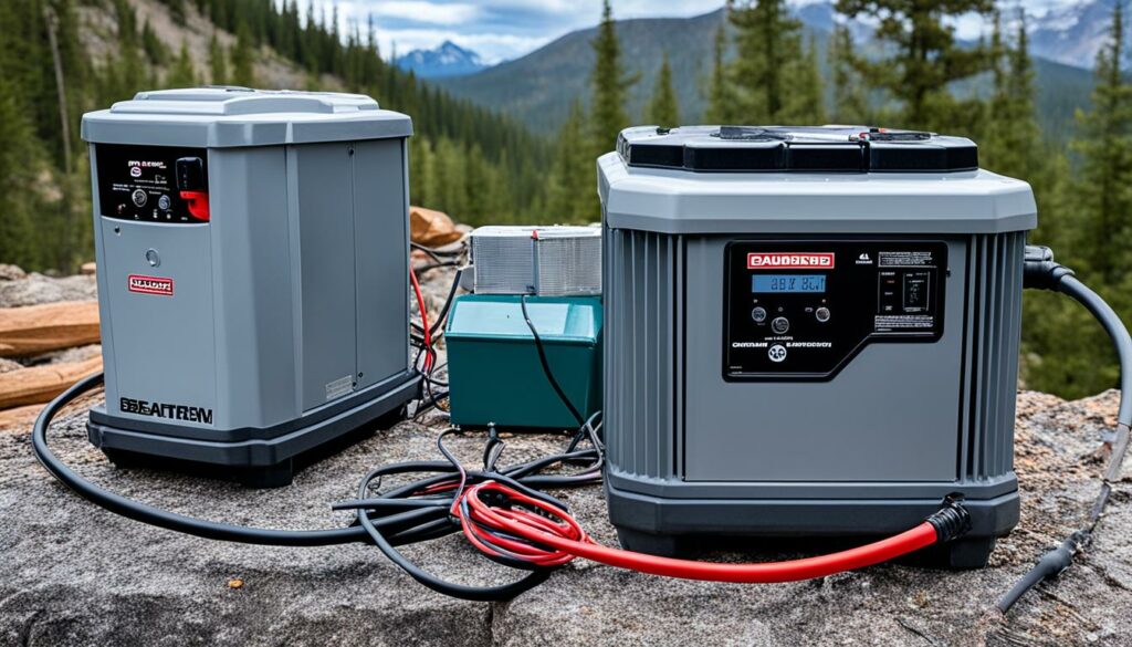 Charging deep cycle battery with generator