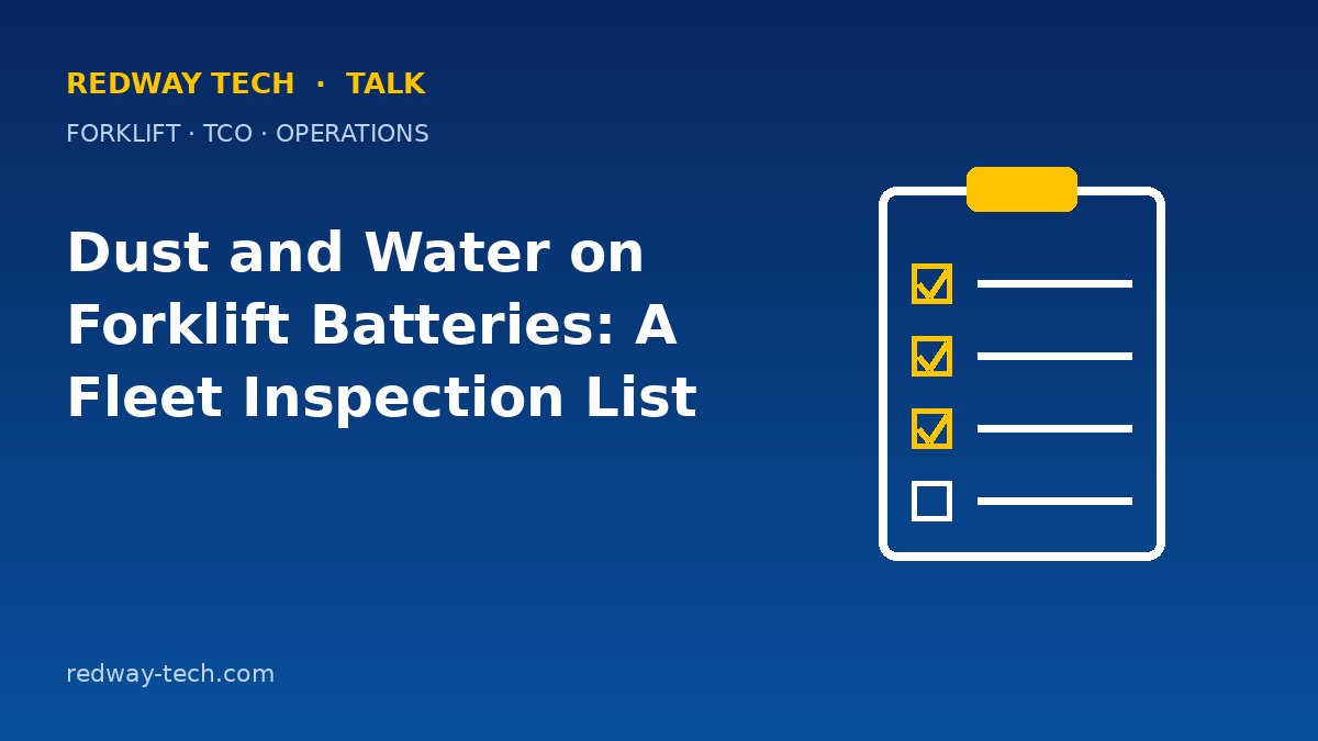Dust and Water on Forklift Batteries: Fleet Inspection List – Redway Tech Talk