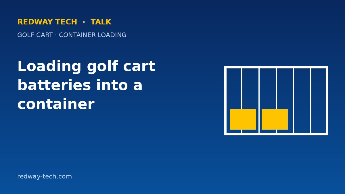 Loading Golf Cart Batteries Into a 20ft or 40ft Container 1 Loading Golf Cart Batteries in a 20ft or 40ft Container – Redway Tech Talk