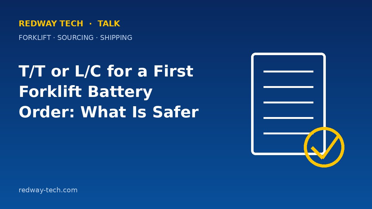 T/T or L/C for a First Forklift Battery Order: What Is Safer? 1 T/T or L/C for a First Forklift Battery Order – Redway Tech Talk