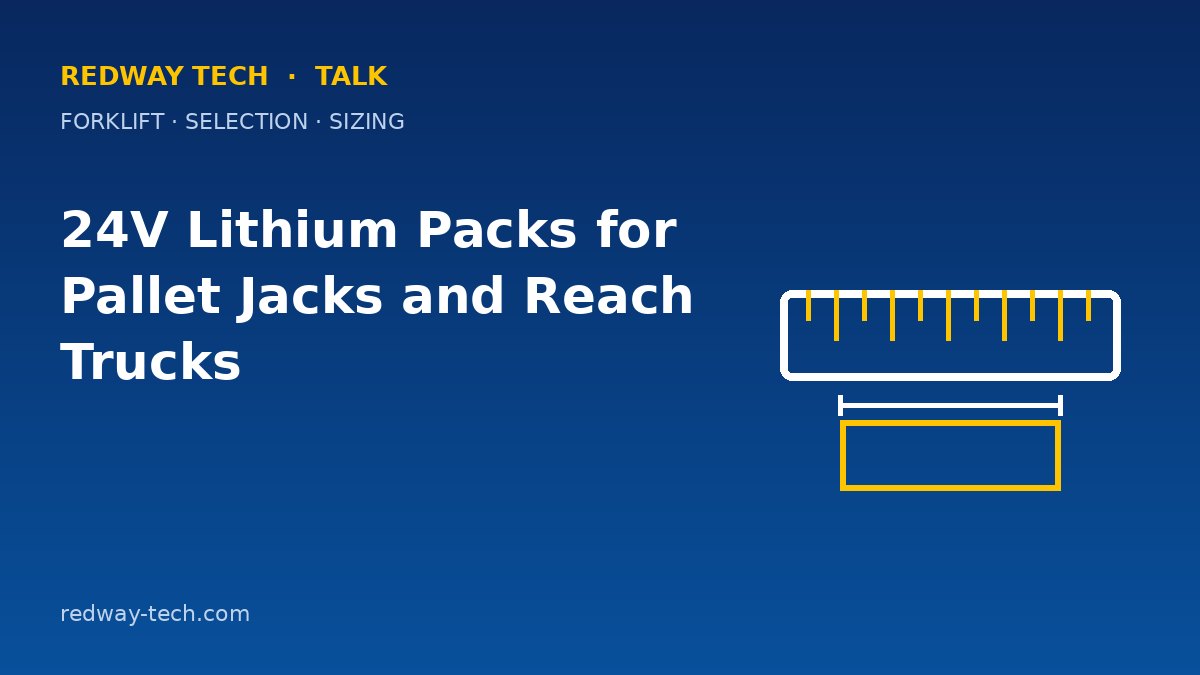 24V Lithium Packs for Pallet Jacks and Reach Trucks 1 24V Lithium Packs for Pallet Jacks and Reach Trucks – Redway Tech Talk