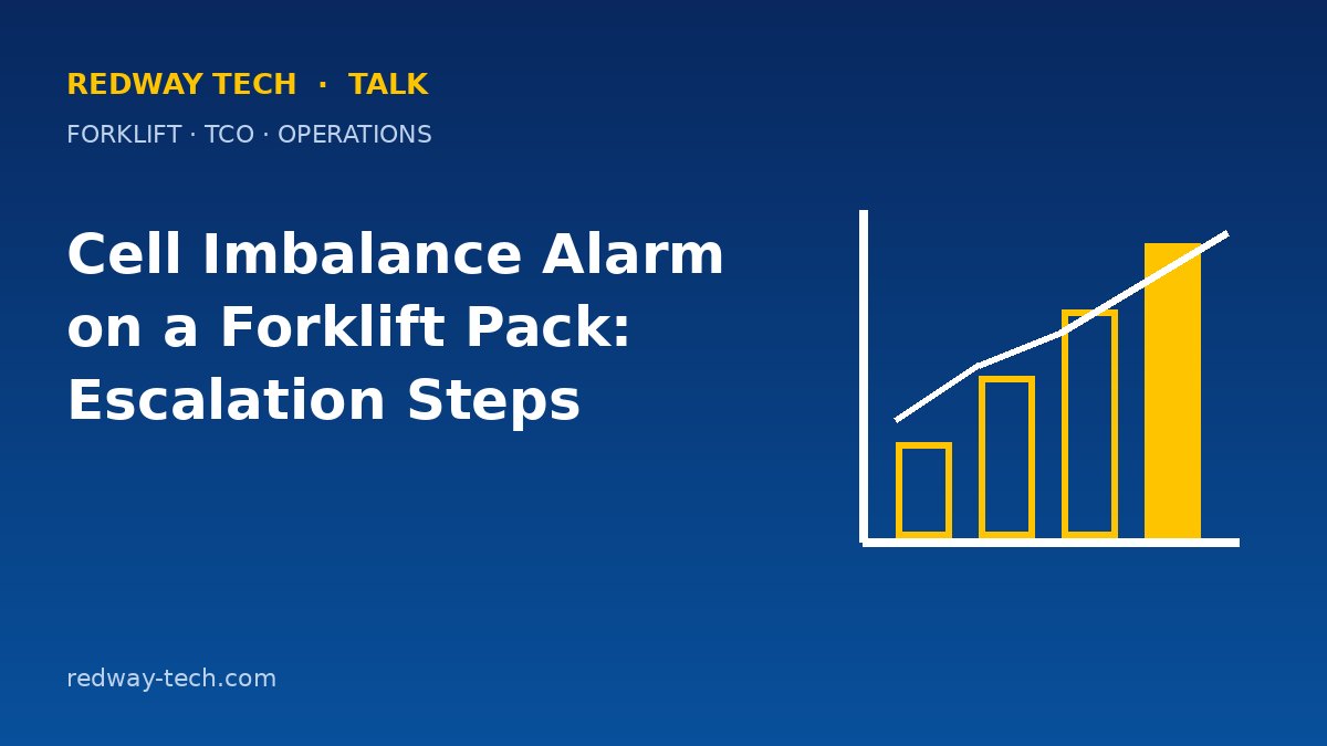 Cell Imbalance Alarm on a Forklift Pack: Escalation Steps 1 Cell Imbalance Alarm on a Forklift Pack: Escalation Steps – Redway Tech Talk