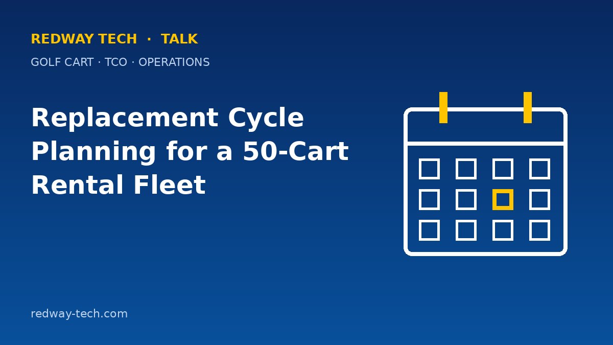 Replacement Cycle Planning for a 50-Cart Rental Fleet 1 Replacement Planning for a 50-Cart Golf Cart Rental Fleet – Redway Tech Talk