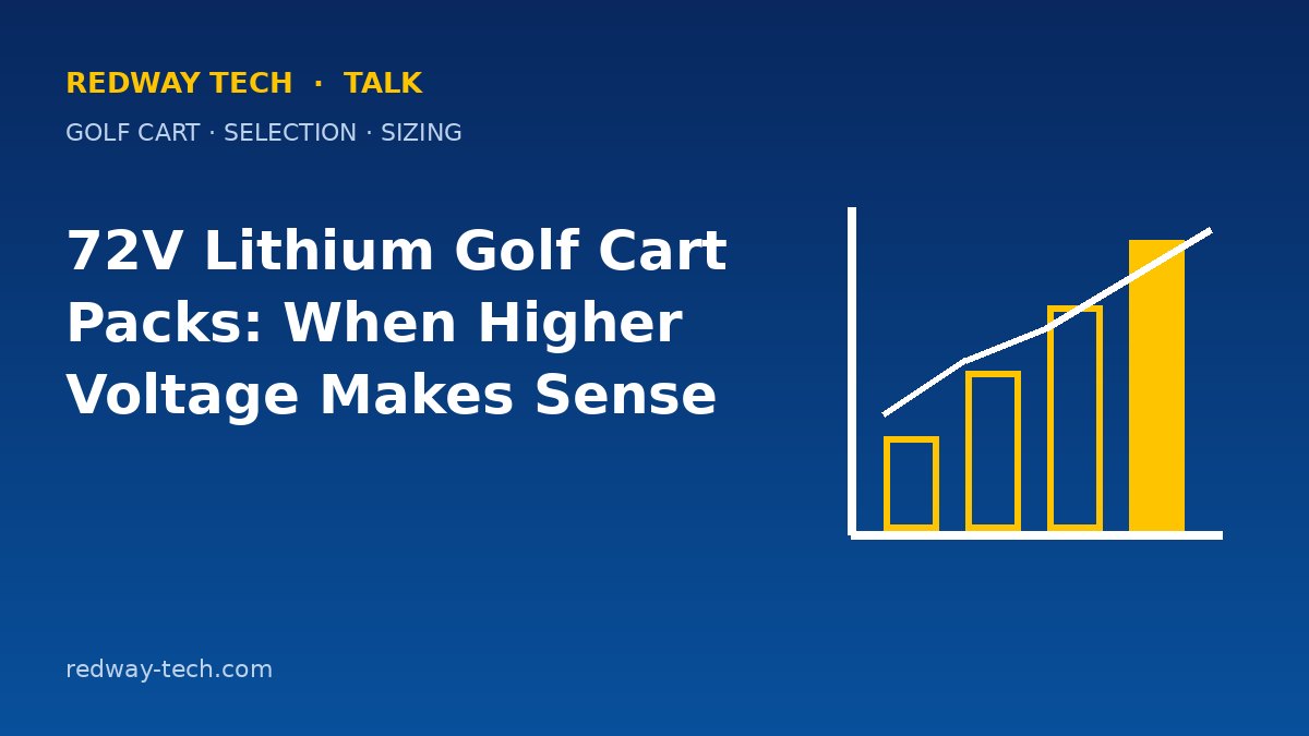 72V Lithium Golf Cart Packs: When Higher Voltage Makes Sense – Redway Tech Talk