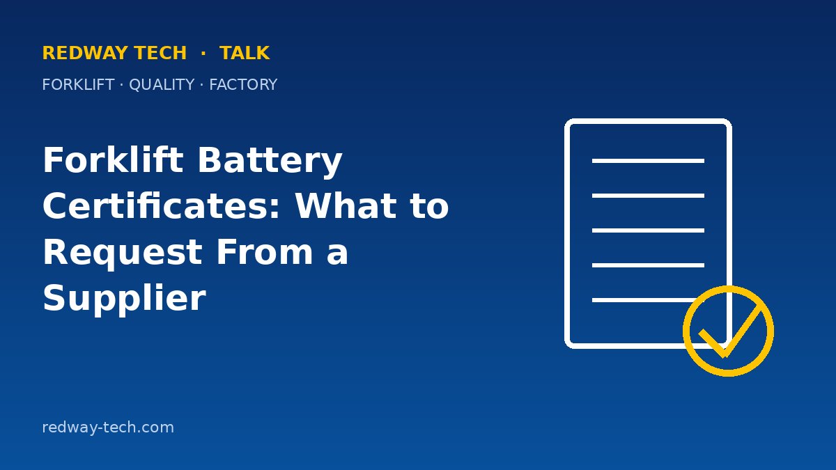 Forklift Battery Certificates: What to Request From a Supplier 1 Forklift Battery Certificates: What to Request From a Supplier – Redway Tech Talk