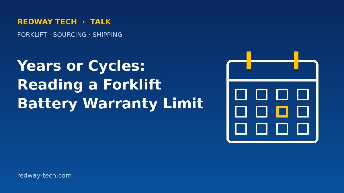 Years or Cycles: Reading a Forklift Battery Warranty Limit 1 Years or Cycles: Reading a Forklift Battery Warranty Limit – Redway Tech Talk